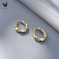 Золотые серьги с косичкой, серебро 925 пробы