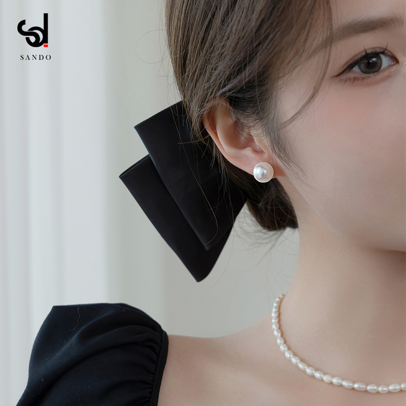 施家fever博主珍珠耳钉纯银耳环