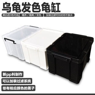 乌龟黑白发色盒佛鳄龟剃刀虎纹青鳉蛋龟专用缸鱼缸过滤龟盆饲养箱