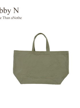 双肩带字母大号托特单肩包/军绿色F