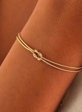 St.delan 跨境热销打结蛇骨手链个性潮流ins风手环欧美外贸手镯手