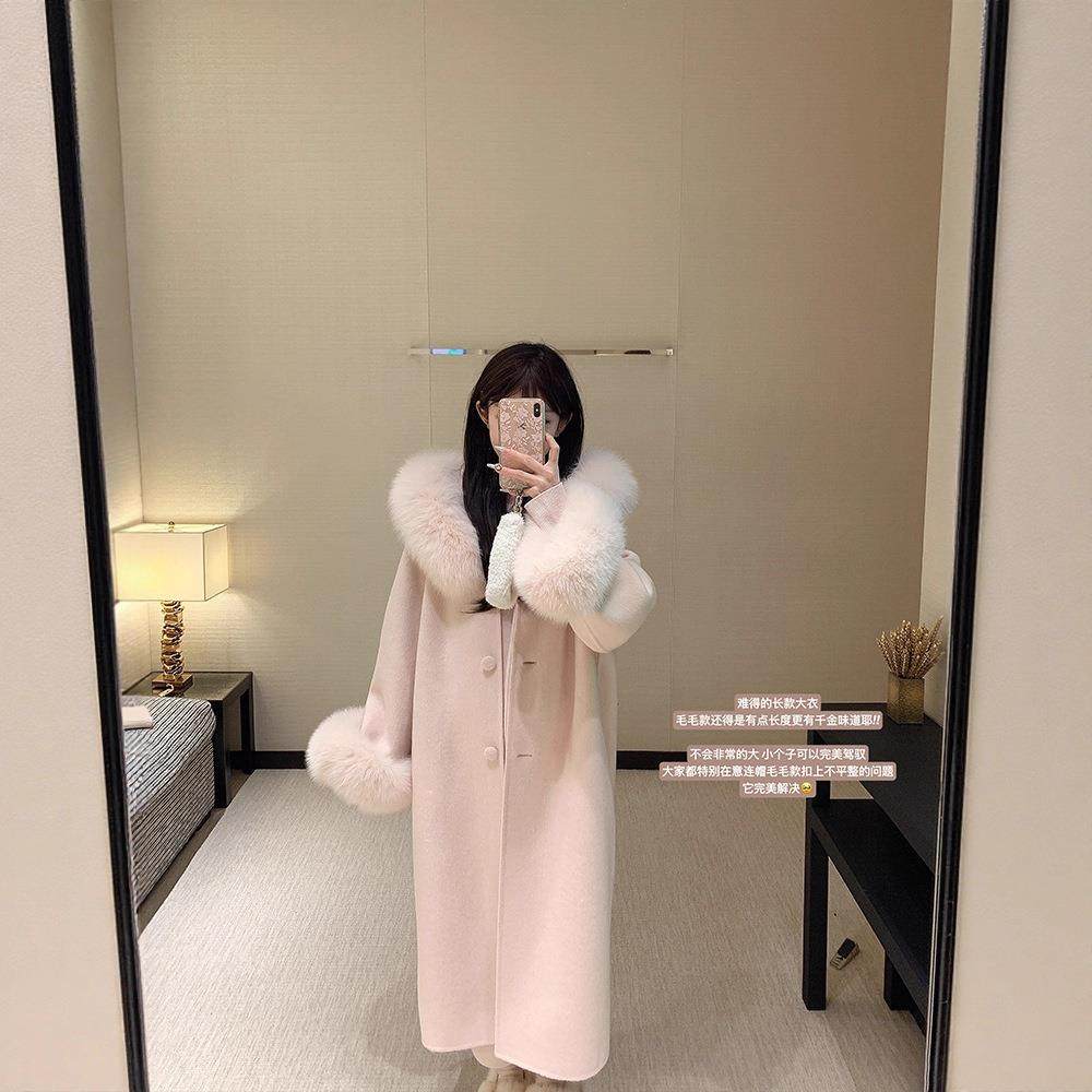 25秋冬新款高级感狐狸毛双面羊绒大衣女过膝赫本风羊毛呢皮草外套,女装/女士精品,毛呢外套,淘宝优惠券,粉丝福利购,淘宝优惠卷