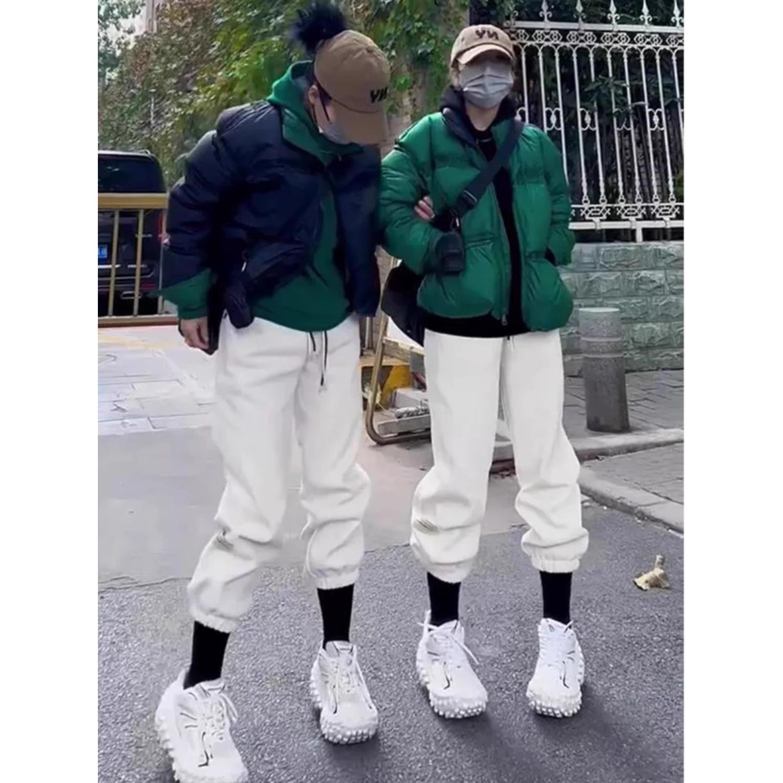 欧洲站绿色羽绒棉服外套女深冬季时尚洋气加厚保暖短款面包服