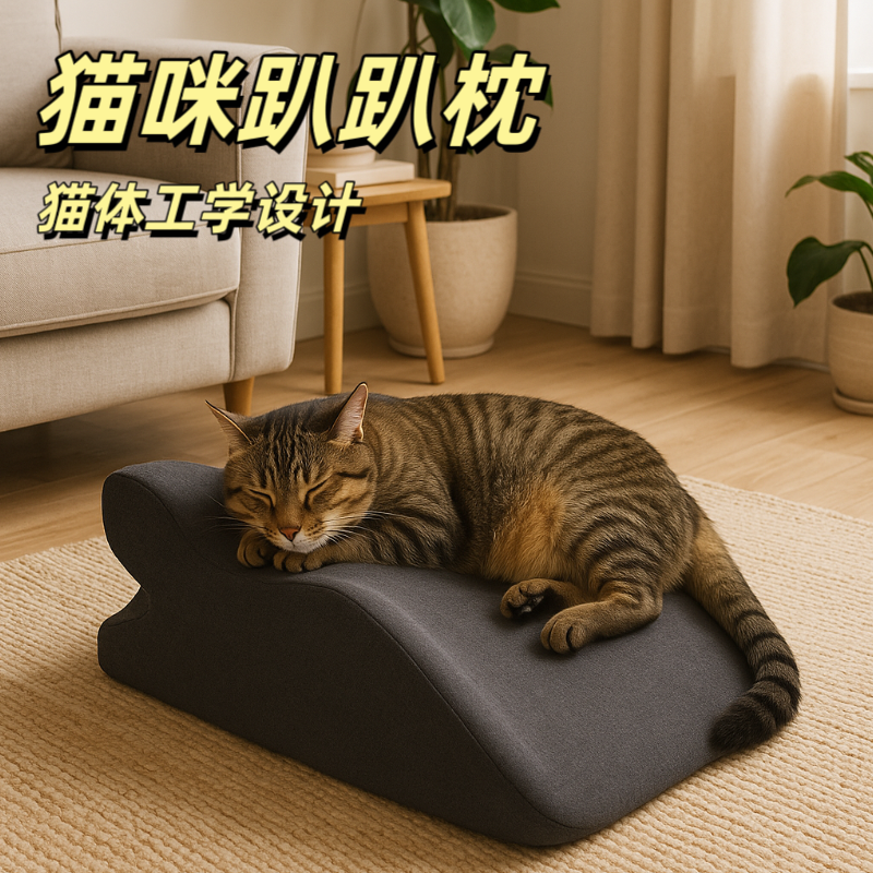 猫咪趴趴枕猫体工学垫四季通用宠物窝垫宠物睡垫可水洗