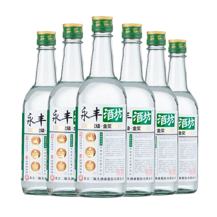 永丰牌北京二锅头 永丰酒坊46度浓香型纯粮白酒500ml*12瓶 整箱