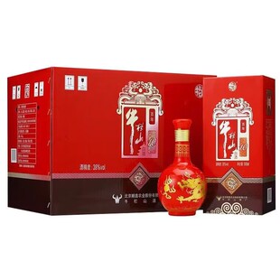 牛栏山二锅头百年红10 红十 38度浓香型白酒500ml*6瓶礼盒装整箱
