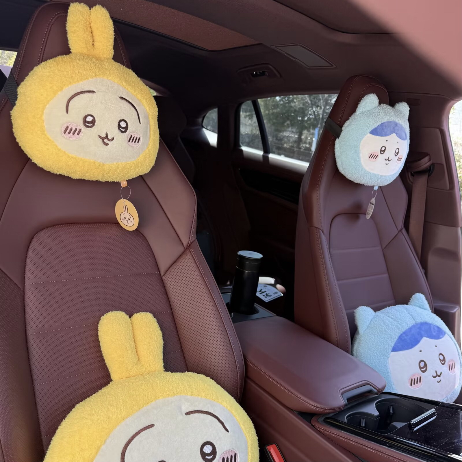 可爱吉伊卡哇睡衣车载毛绒抱枕小八汽车头枕护颈枕女生卡通腰靠枕
