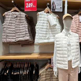 日单优羽绒服马甲女士圆领无袖 2025秋冬轻薄内胆90绒百搭V领外套