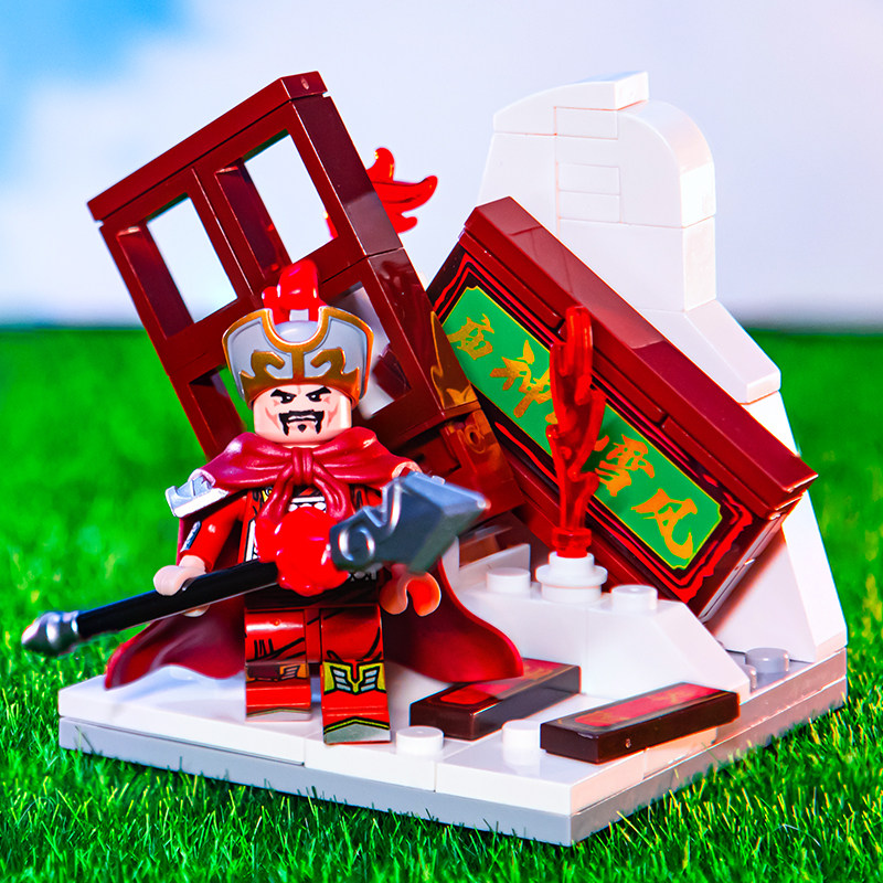 迪库积木新款玩具水浒传人物小侠林冲人仔小场景益智拼装玩具diy