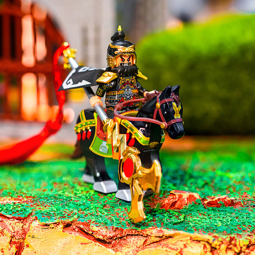三国小侠张飞人仔拼装玩具积木