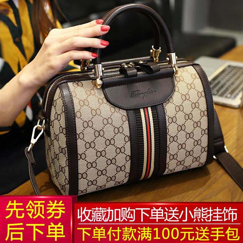 包包女2019新款潮韩版时尚百搭单肩手提波士顿枕头女包 斜跨包女