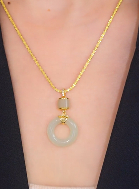 中国风子母平安扣吊坠项链