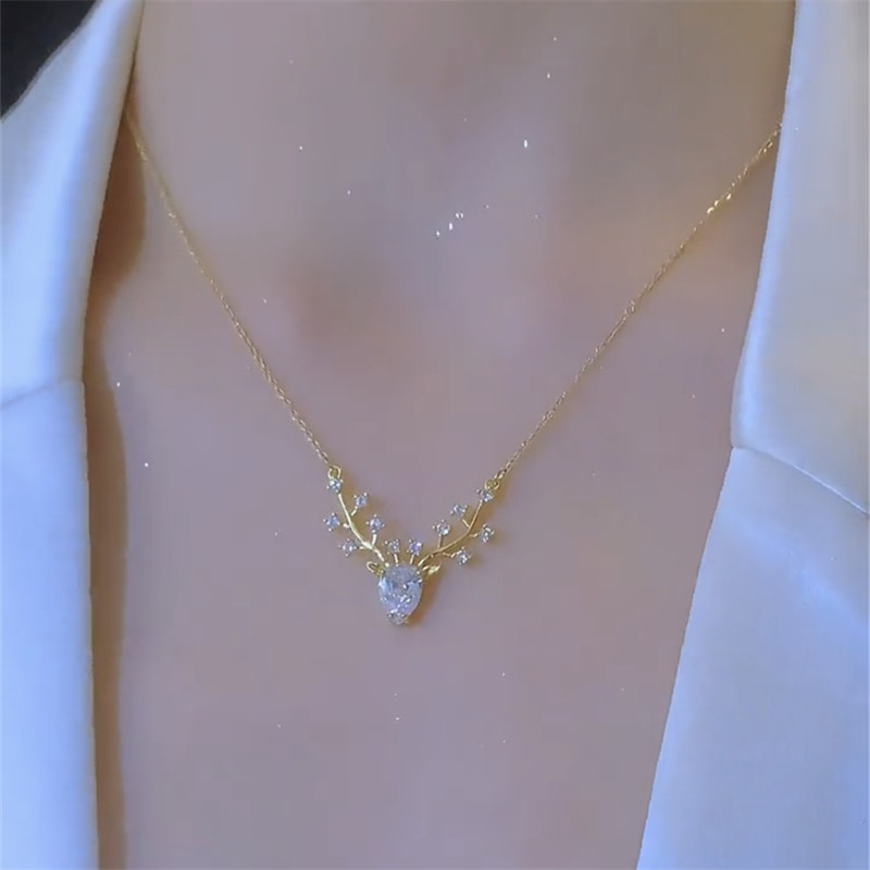 小麋鹿一鹿有你项链女网红锁骨链
