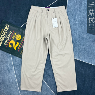 男宽松直筒美式 裤 秋季 潮痞帅工装 子 微锥形阔腿休闲长裤 纯棉休闲裤