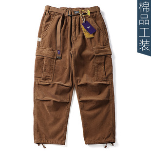 裤 复古日系潮口袋长裤 男秋冬季 美式 直筒休闲裤 重磅纯棉灯芯绒工装