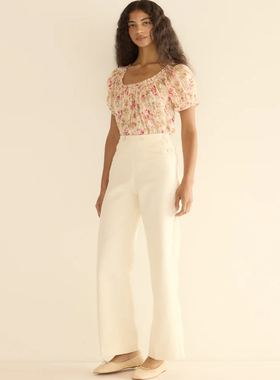 现货一件S DOEN FREDERICA TOP 法式碎花圆领上衣 100%有机棉