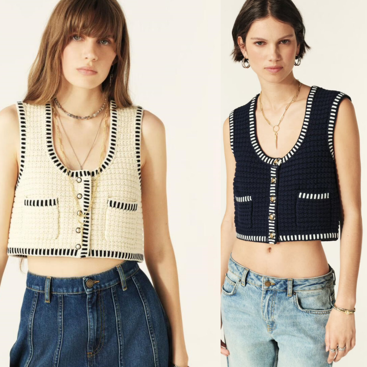 短款圆领纽扣贴袋有机棉