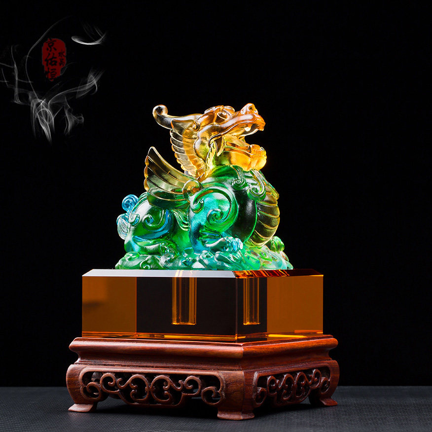 招财大麒麟琉璃玉玺宝宝胎毛脐带胎发印章纪念品diy婴儿礼品制作