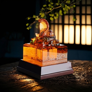 婴儿胎毛纪念品宝宝百天胎发脐带玉玺印章DIY手工蛇年生肖章自粘