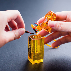 胎毛章纪p念品宝宝金玉玲珑生肖狗脐带章diy婴儿水晶礼品制作胎发