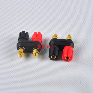 纯铜镀金M5双位梅花接线柱胆机功放机箱香蕉插头插座音响输出端子