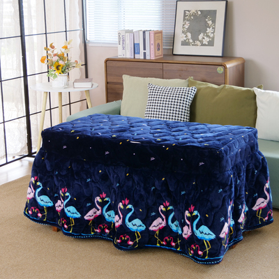 法兰绒面料长方形烤火罩加绒加厚