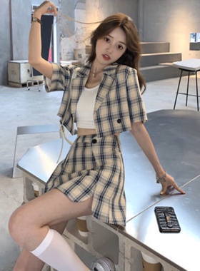 酷女孩穿搭帅气甜辣裙子ins夏季炸街套装裙酷风格子女装连衣裙