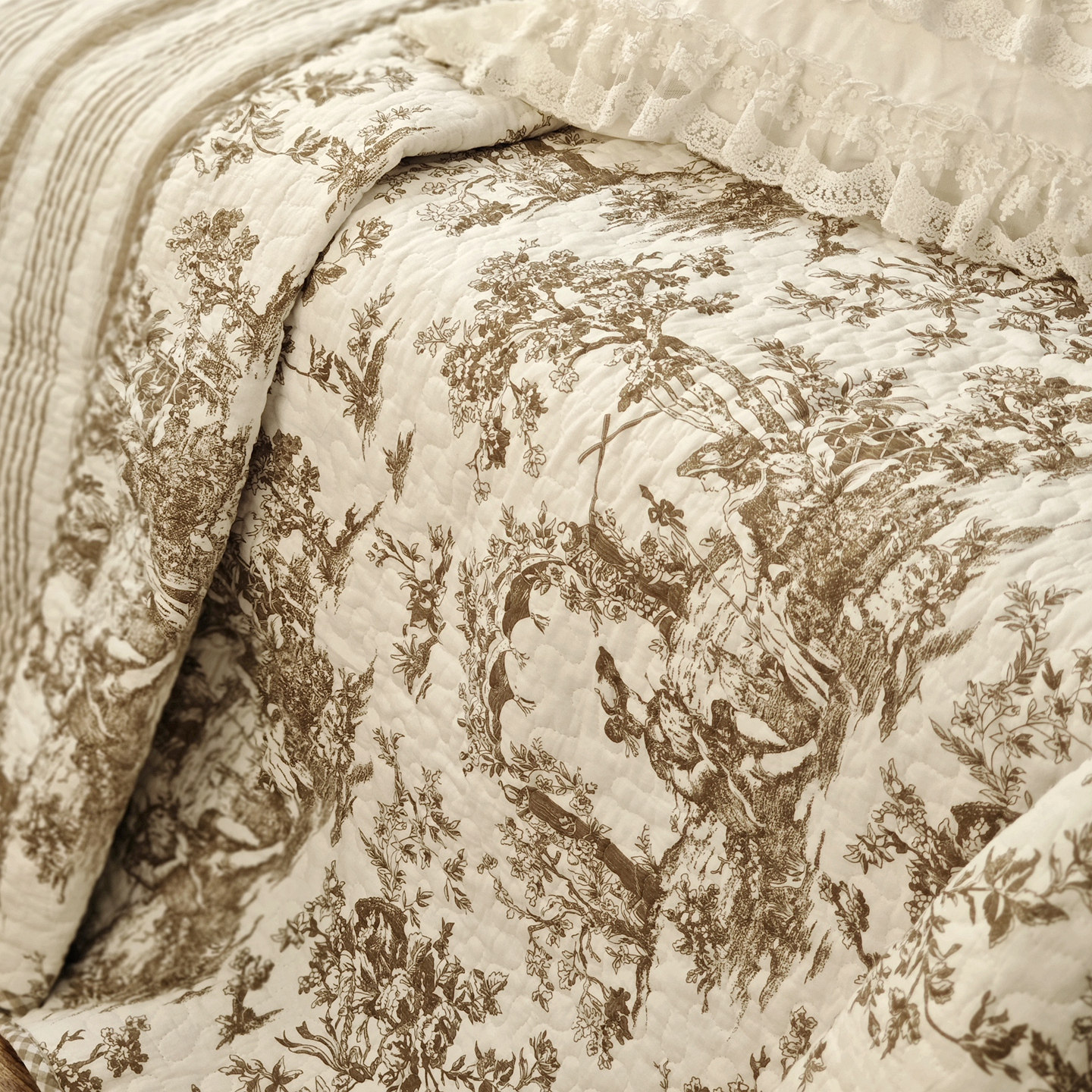 欧式法式手工拼布绗缝夹棉纯棉单件床盖空调被夏被可水洗外贸特价