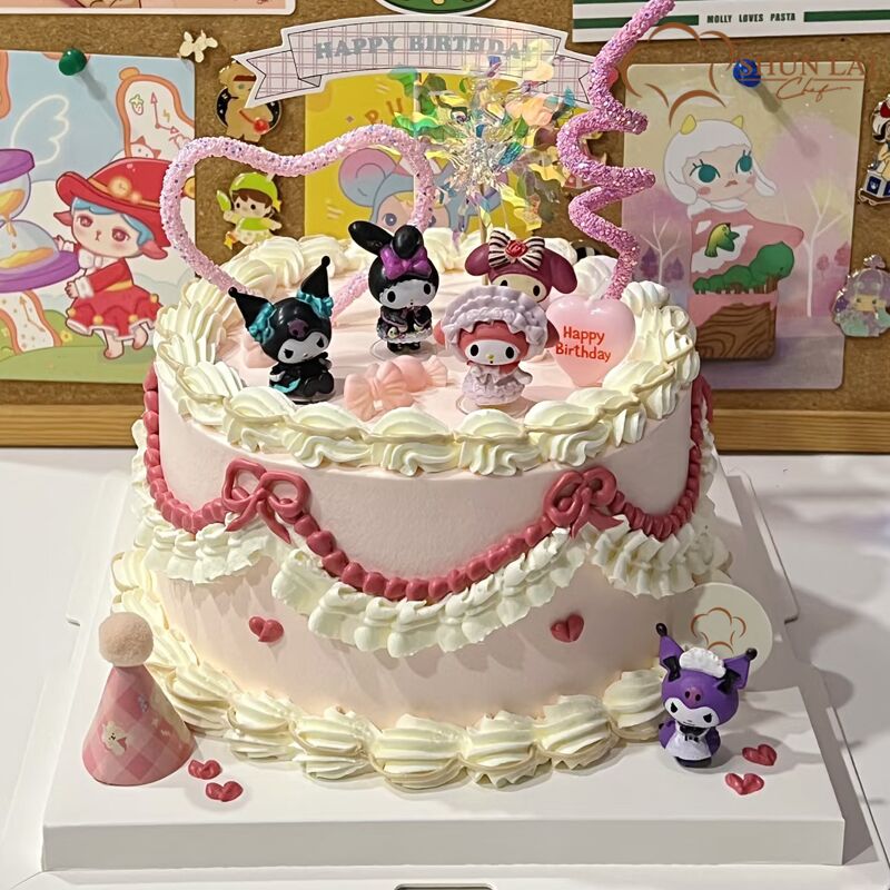 库洛米生日蛋糕网红抖音法国进口动物淡奶油蛋糕广州佛山配送