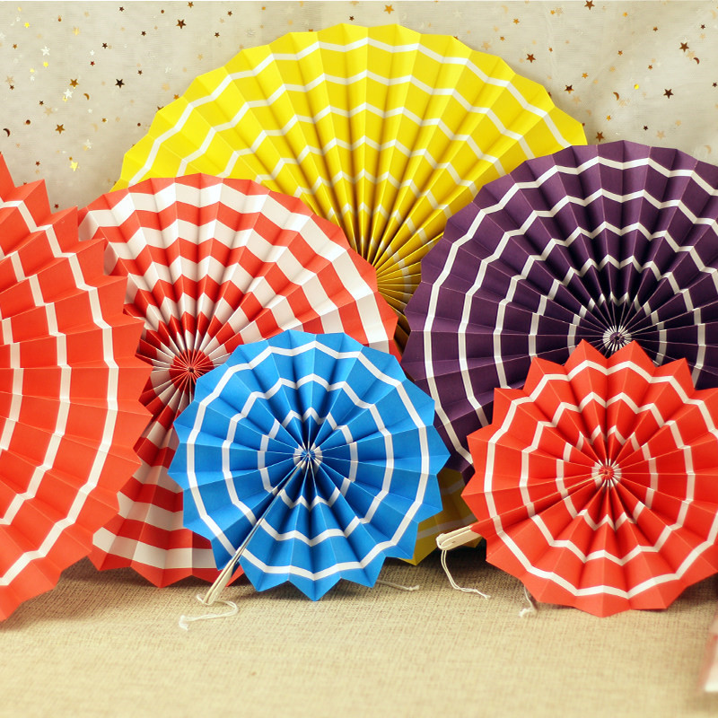 拉花国潮中式挂件满月古风纸扇花