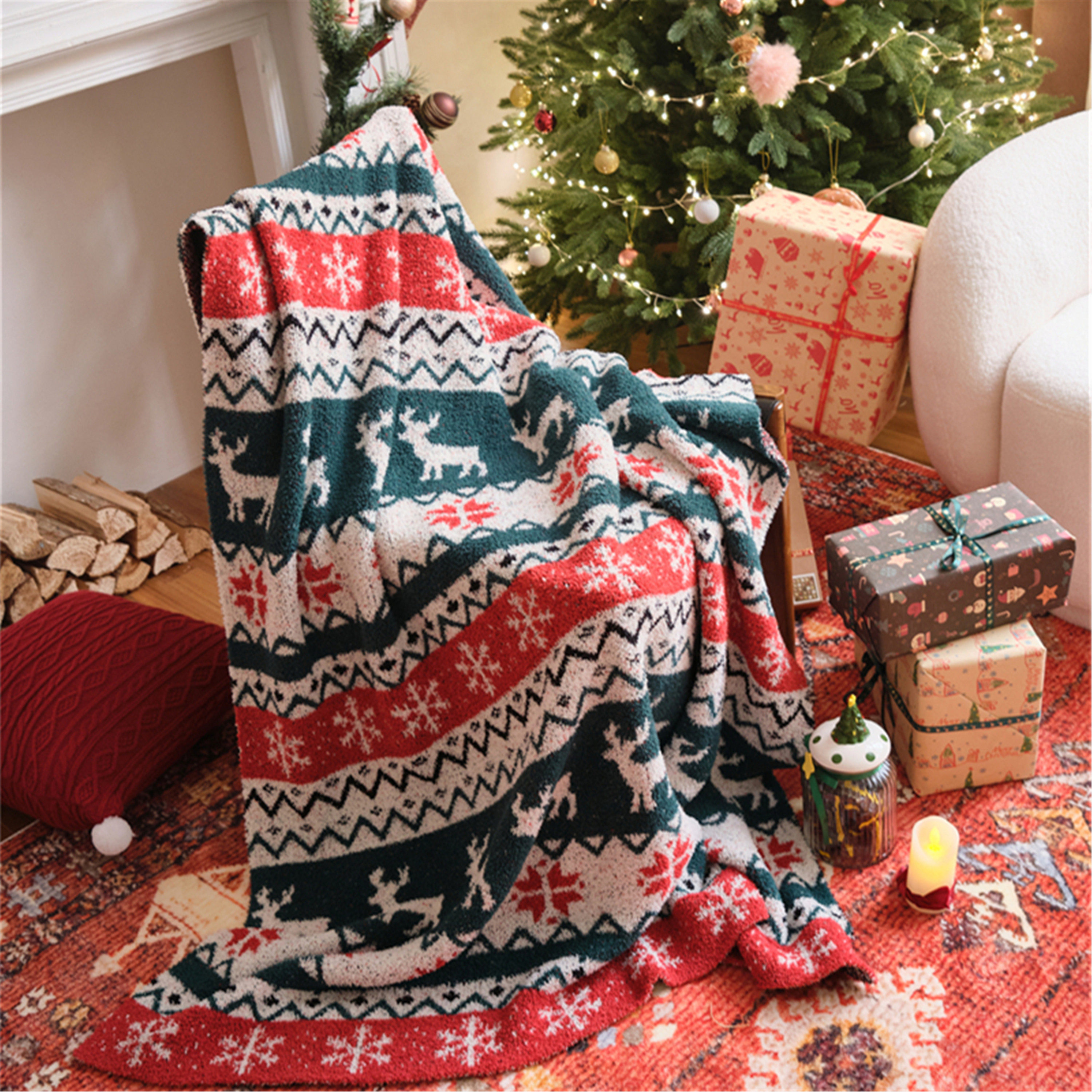圣诞童话 加厚毛绒盖毯 办公室露营保暖午睡披肩毯子沙发卧室装饰