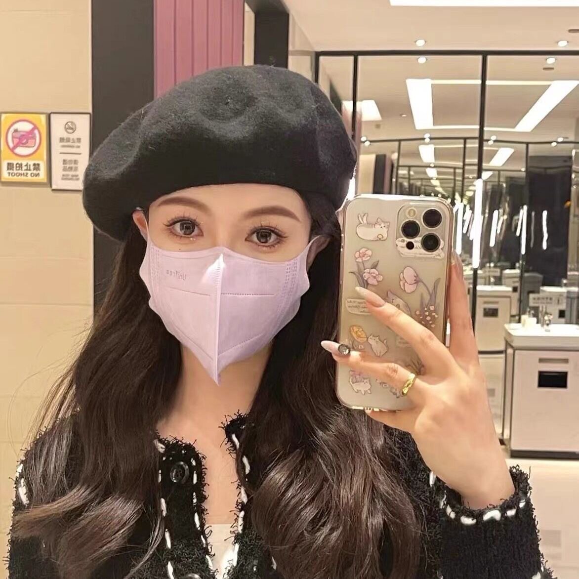 洋气羊毛呢画家帽秋冬羊毛贝雷帽女百搭大头围女帽子63头围53小码