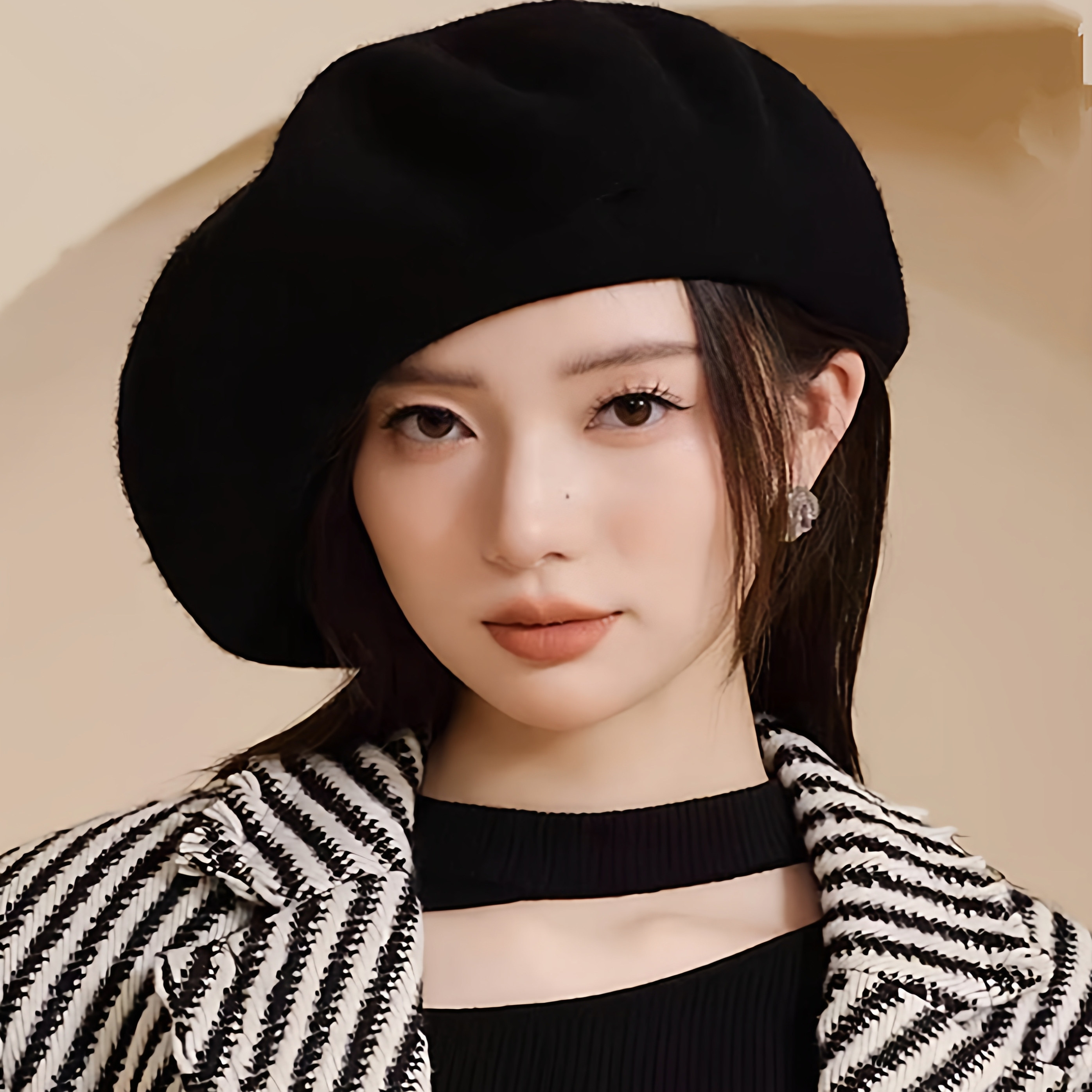 6365大头围加大码显瘦羊毛帽女