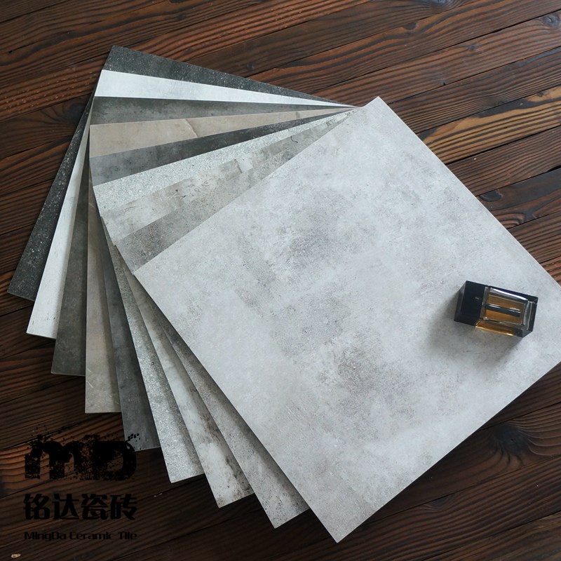 铭达 水泥砖灰色简约地砖600x600工业风复古地砖地砖欧式loft地砖