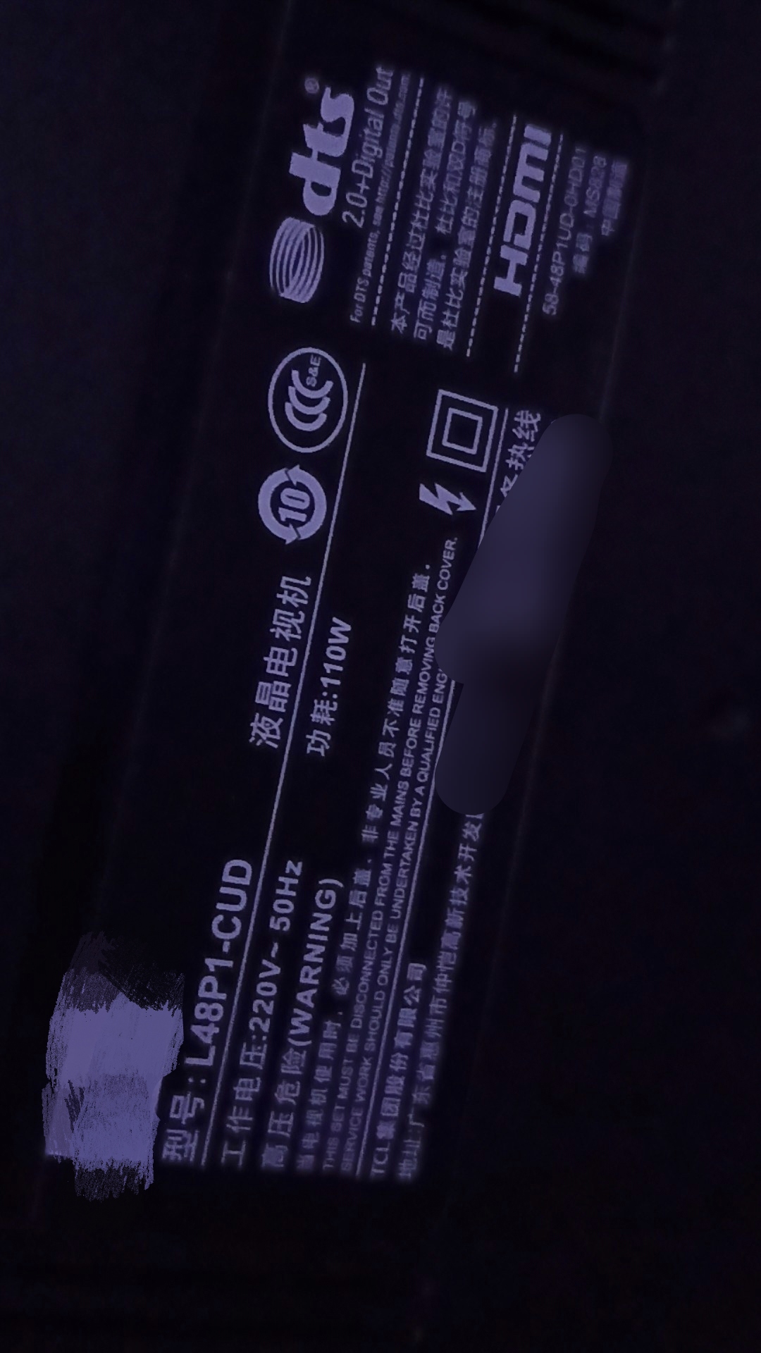 适用于TCL电视遥控器 RC601JC11 D55A9C D49A730U L48/L55/P1-CUD