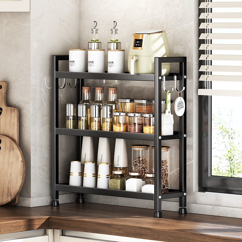 厨房调料置物架家用灶台窄款加厚多层油盐酱醋佐料收纳架