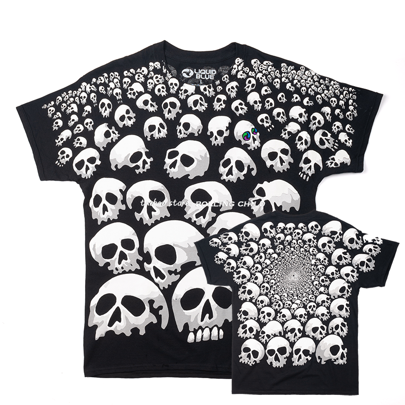 骷髅鬼头满印TravisScott短袖