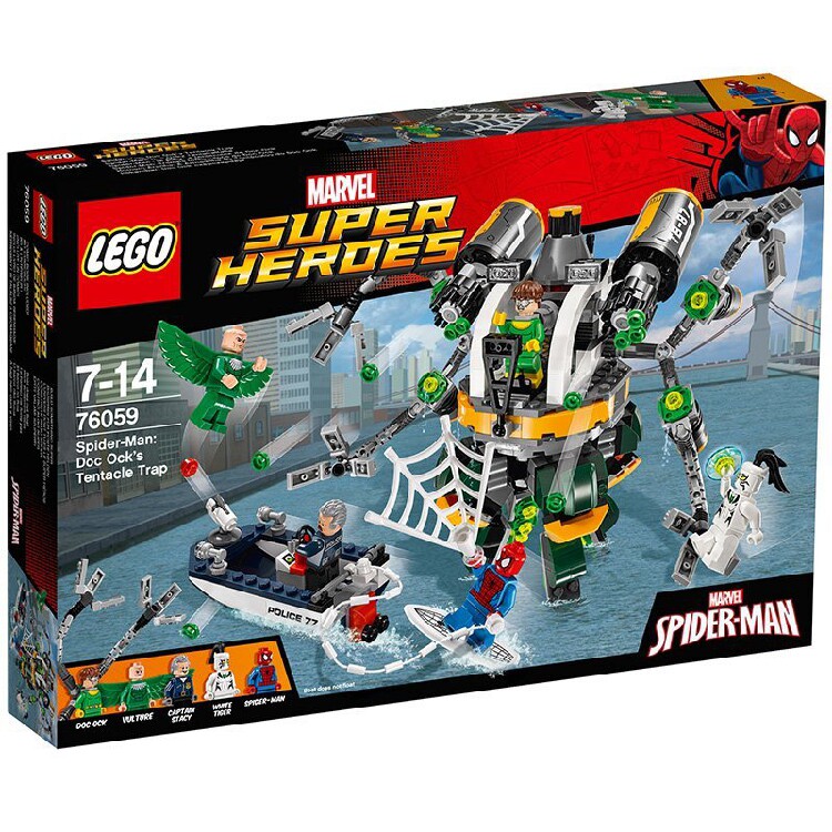 【孩仕宝】玩具模型 乐高积木LEGO 蜘蛛侠章鱼博士的触手陷阱