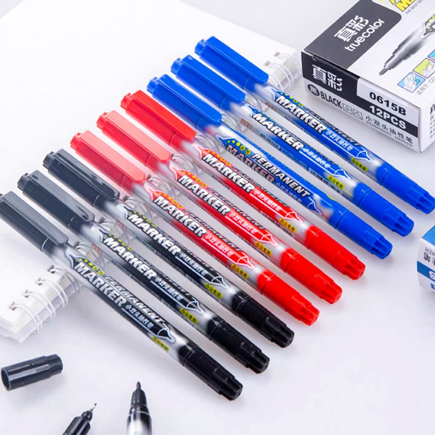 真彩油性小学生用小双头勾线笔