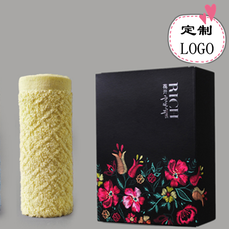 毛巾套装广告面巾礼品毛巾礼盒两条装纯棉手巾抹布礼品定制logo