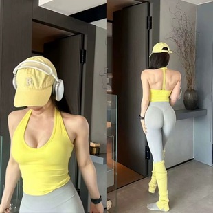 洋白菜运动背心女绝美普拉提训练服超火瑜健身服上衣瑜伽服套装