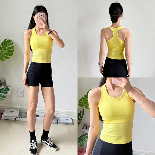 一体式运动背心女弹力工字型跑步健身瑜伽服上衣显瘦短款吊带外穿