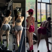 ［提臀王］后V显臀瑜伽短裤 女中高腰运动内衣健身防震背心跑步夏