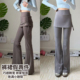 秋冬女 外穿显瘦运动裤 洋白菜假两件微喇瑜伽裤 高腰普拉提训练长裤
