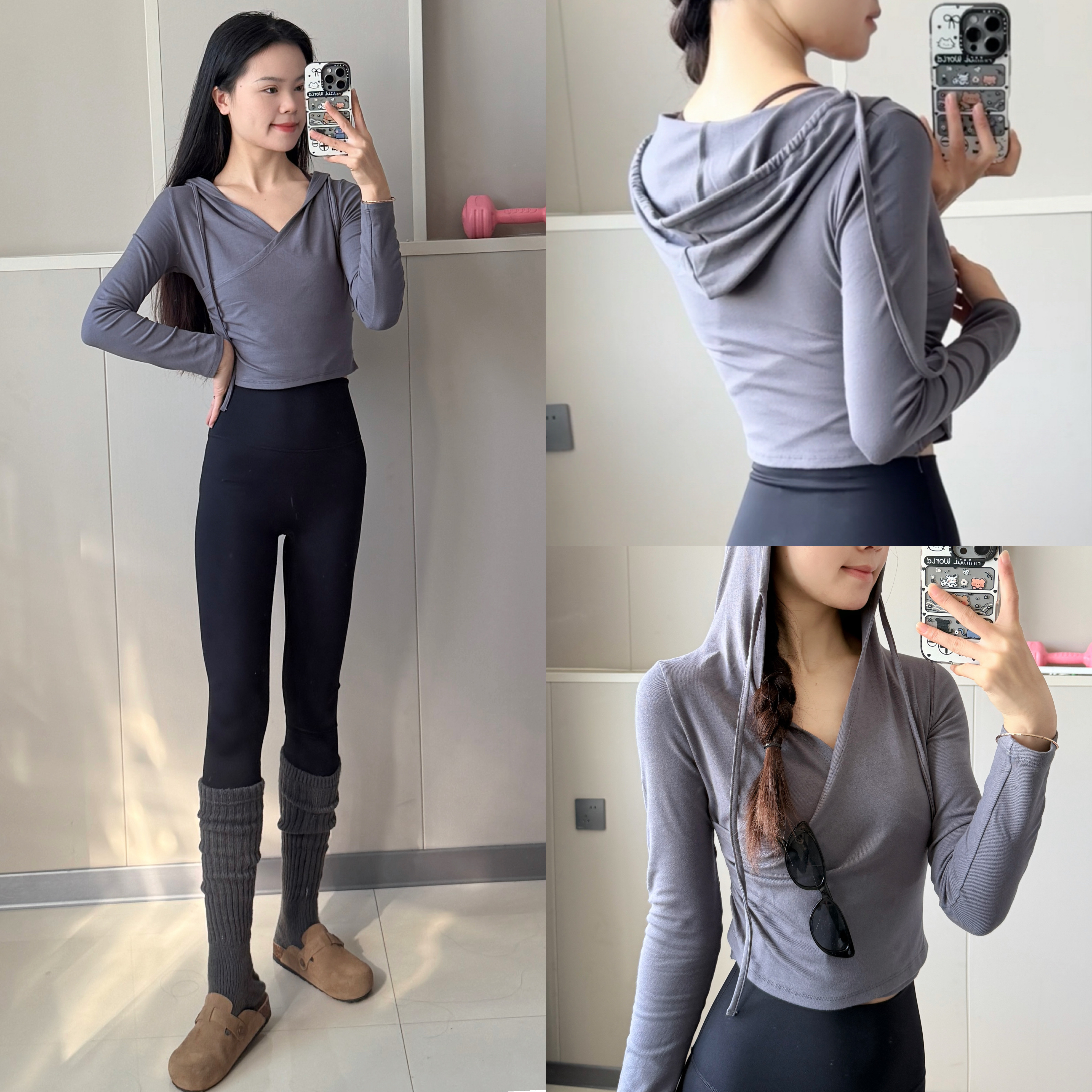 慵懒风速干修身休闲健身瑜伽服女运动长袖上衣罩衫秋冬外穿T恤新