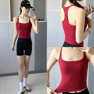 运动内衣女夏季 普拉提训练健身文胸 美背防震瑜伽服背心吊带一体式