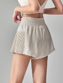 薄款 洋白菜宽松运动短裤 夏高腰防走光透气跑步普拉提瑜伽三分裤