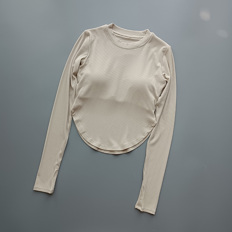 长袖显瘦训练带胸垫秋冬健身服