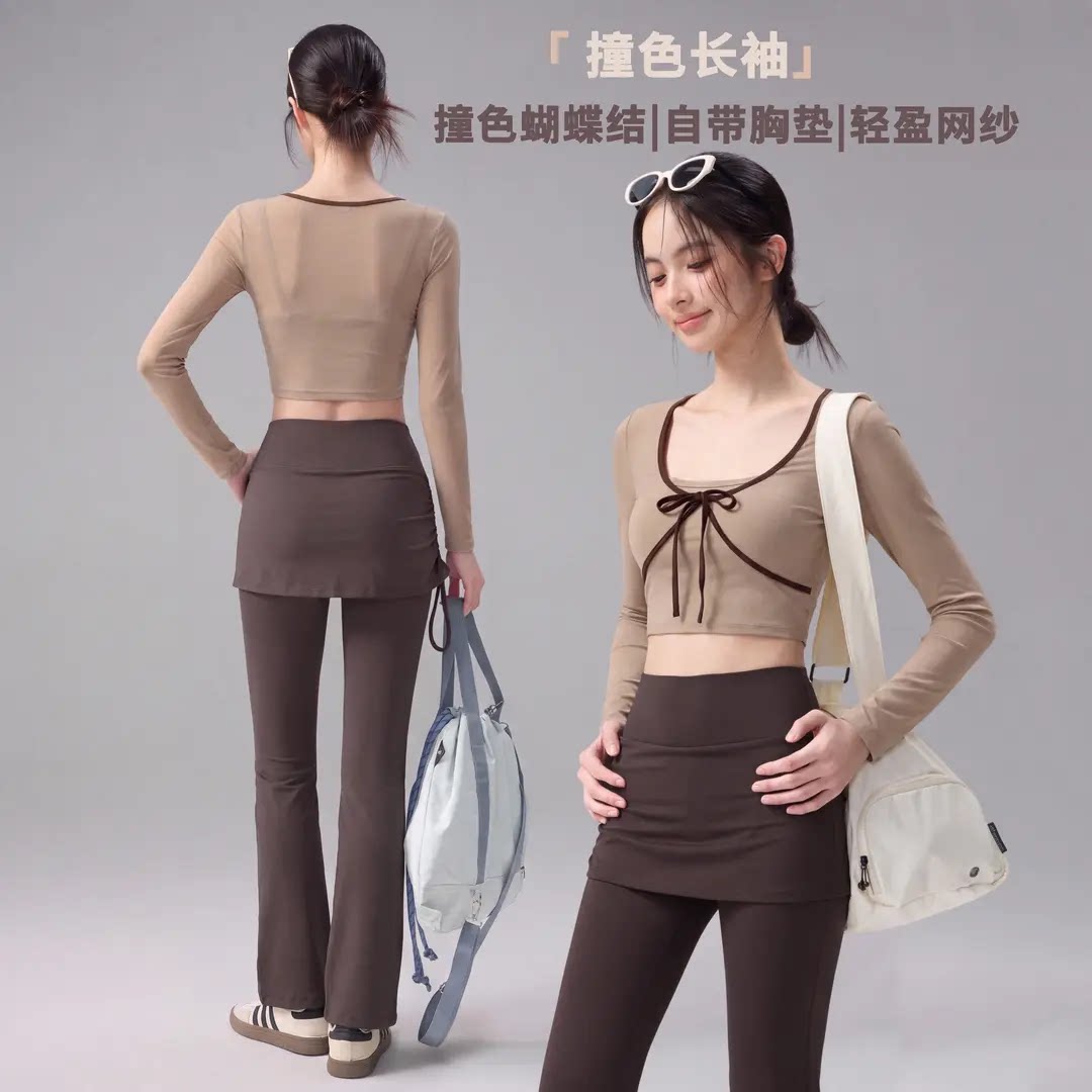 瑜伽套装女2026新款普拉提穿搭绝美健身房训练服跑步运动紧身上衣