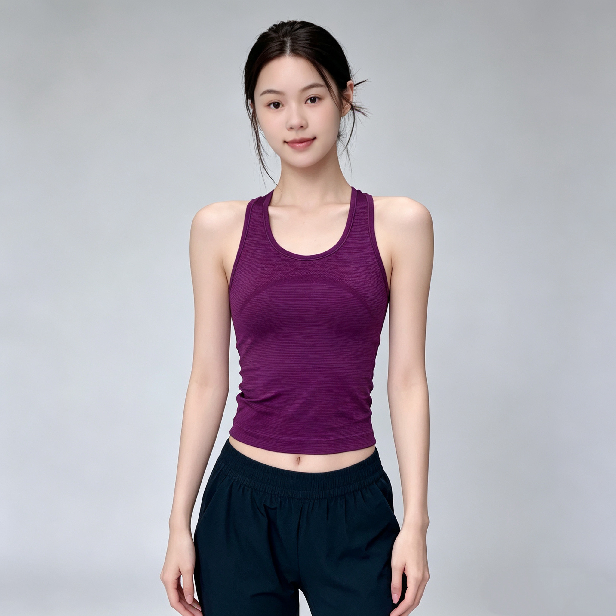洋白菜带胸垫运动背心防震速干跑步内衣弹力工字吊带瑜伽服上衣